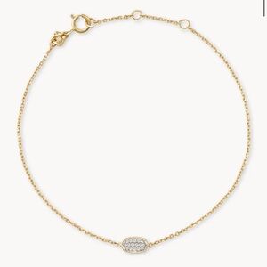 Kendra Scott Millicent 14k yellow gold delicate chain bracelet in white diamond